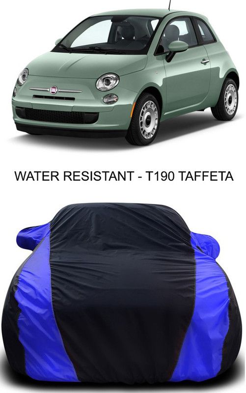 Ascension Car Cover For Fiat 500 (With Mirror Pockets)  (Black, Blue)