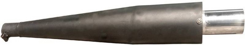 Dhe Best Wildboar/Wildboar Front Chrome Glasswool/Filter Exhaust Silencer Royal Enfield 500 EFI Full Exhaust System  (Mild Steel)