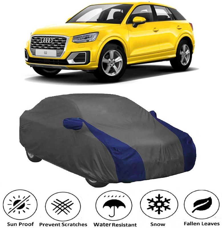 Genipap Car Cover For Audi Q2 (With Mirror Pockets)  (Grey, Blue)
