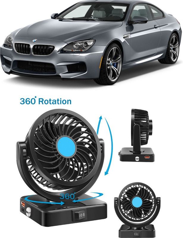 Enfield Works Car Fan With USB Charging 360 Degree Rotatable Fan-066 Car Interior Fan  (12 V)