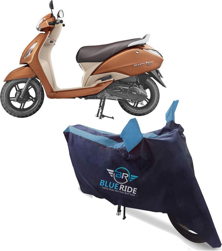 BLUERIDE Two Wheeler Cover for TVS  (Jupiter, Blue)