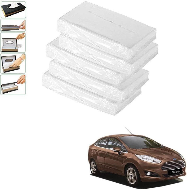 AuTO ADDiCT Car Tissue Refiller set of 5 Pcs with 200 Sheets (100 Pulls) in each For Ford Fiesta Vehicle Tissue Dispenser  (White)
