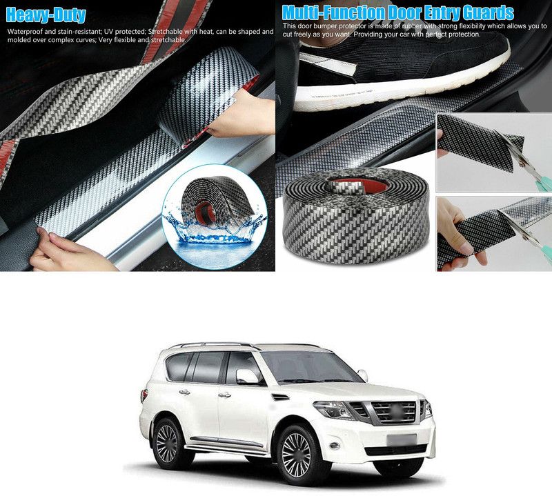 XZRTZ Universal Carbon Fibre Car Door Sill Guards Protector Self-Adhesive Flexible Car Sticker Protector for Car SUV Truck Door Entry Guards, A185 Car Spoiler