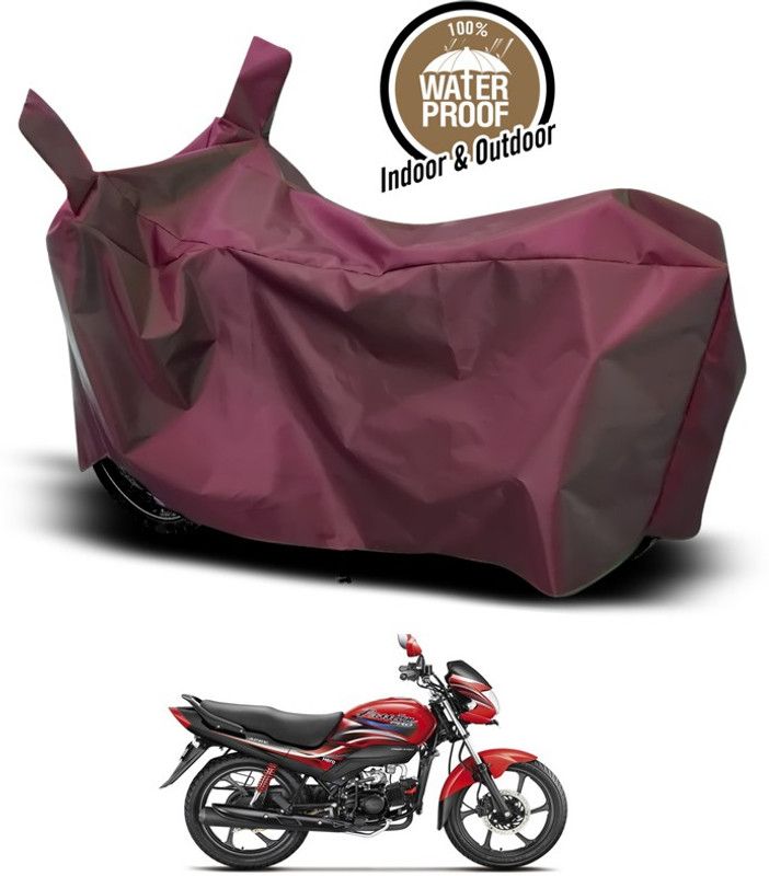 Rhtdmm Waterproof Two Wheeler Cover for Hero  (Passion Pro i3S, Maroon)