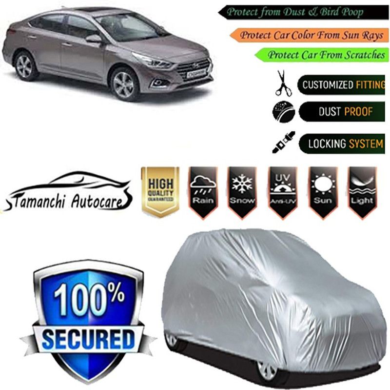 Tamanchi Autocare Car Cover For Hyundai Verna  (Silver)