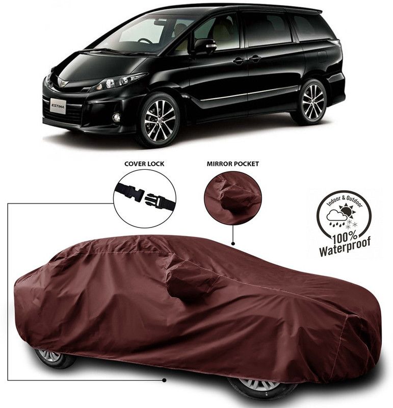 AUTOGARH Car Cover For Toyota Estima (With Mirror Pockets)  (Maroon)