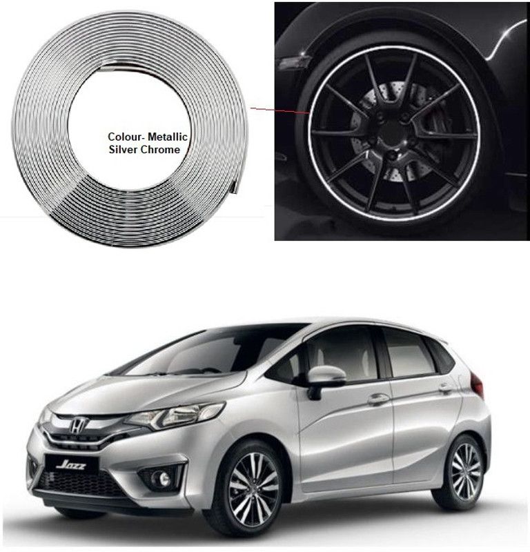 PRTEK ar Beading Exterior Chromium Plated (Colour Chrome Silver) for Exterior Rim, Grill, Headlight, Back Light, Wheel, Hub, Stickon A71 Car Beading Roll For Grill and Garnish Cover  (5 m)