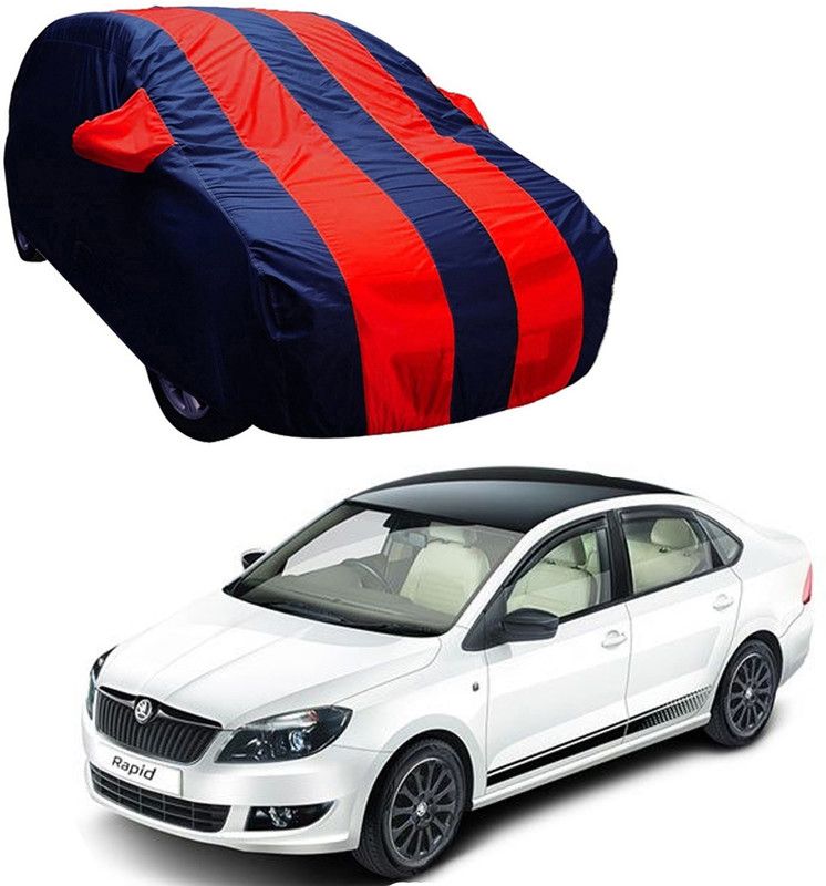 ABS AUTO TREND Car Cover For Skoda Rapid (With Mirror Pockets)  (Red, Blue)