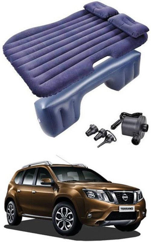 RKPSP Blue Inflatable Car Bed/Two Pillows/Air Pump/Repair Kit For Terrano Car Inflatable Bed Car Inflatable Bed  (Terrano)