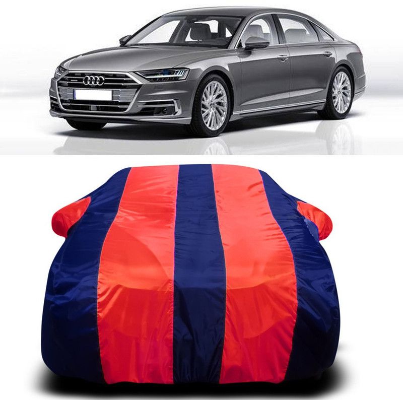 AUTOGARH Car Cover For Audi New A8 L (With Mirror Pockets)  (Red, Blue)