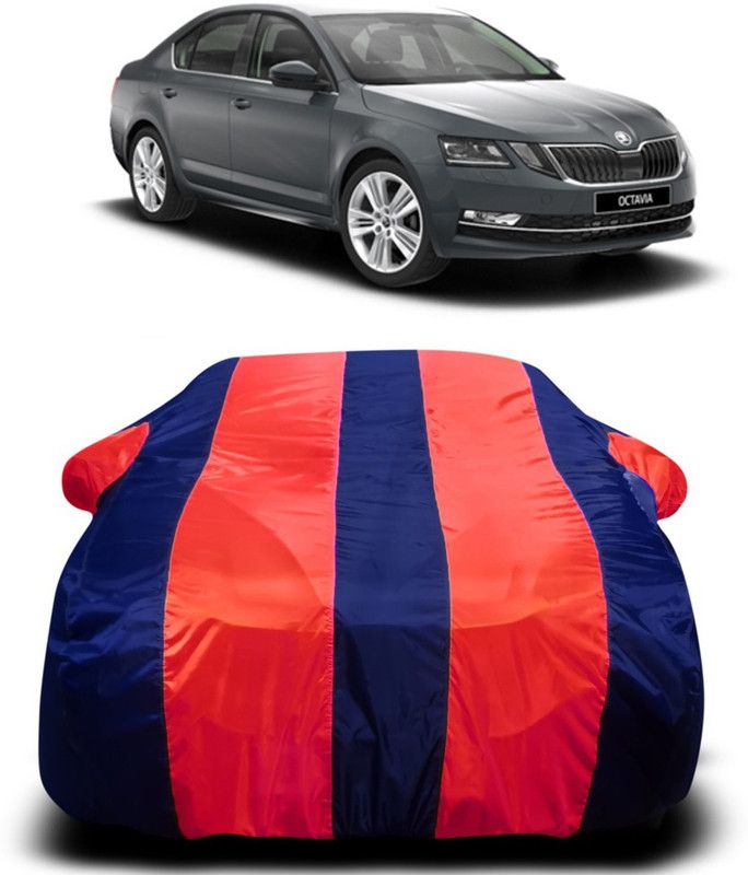 AUTOGARH Car Cover For Skoda New Octavia (With Mirror Pockets)  (Red, Blue)