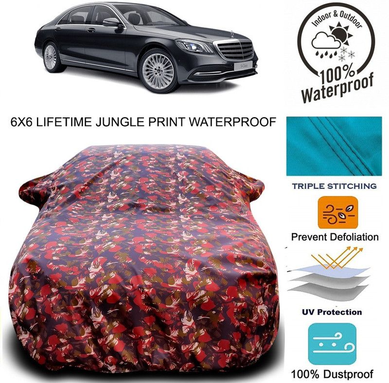 AutoBurn Car Cover For Mercedes Benz S320 (With Mirror Pockets)  (Red, Green)