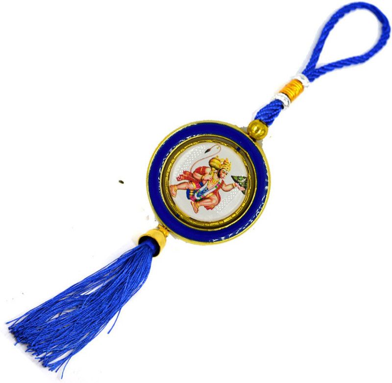 AFH Car Hanging Charm, Car Decorative Flying Hanuman Double Blue Hanging Ornament Car Hanging Ornament  (Pack of 1)