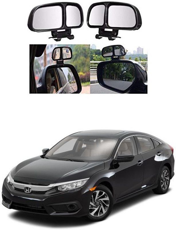 PRTEK Manual Remote Blind Spot Mirror For Honda Civic  (Center)