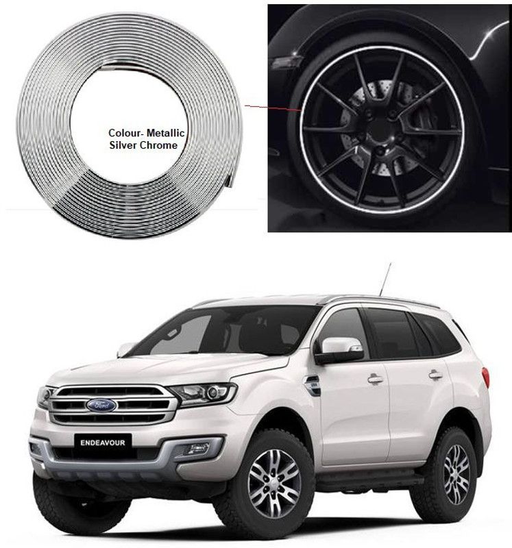 PRTEK ar Beading Exterior Chromium Plated (Colour Chrome Silver) for Exterior Rim, Grill, Headlight, Back Light, Wheel, Hub, Stickon A20 Car Beading Roll For Grill and Garnish Cover  (5 m)