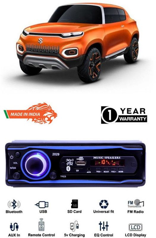 Purpleheart Blue 2029 USB/AUX/SD/BLUETOOTH/FM/MP3 BOOM MASTER STANDARD-PP301 Car Stereo  (Single Din)