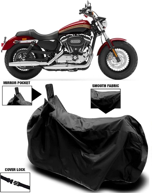 AutoFave Two Wheeler Cover for Harley Davidson  (XL 1200, Black)