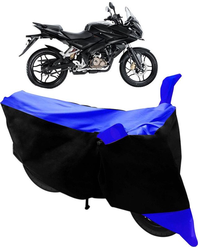 Purpleheart Two Wheeler Cover for Bajaj  (Pulsar AS 150, Black, Blue)