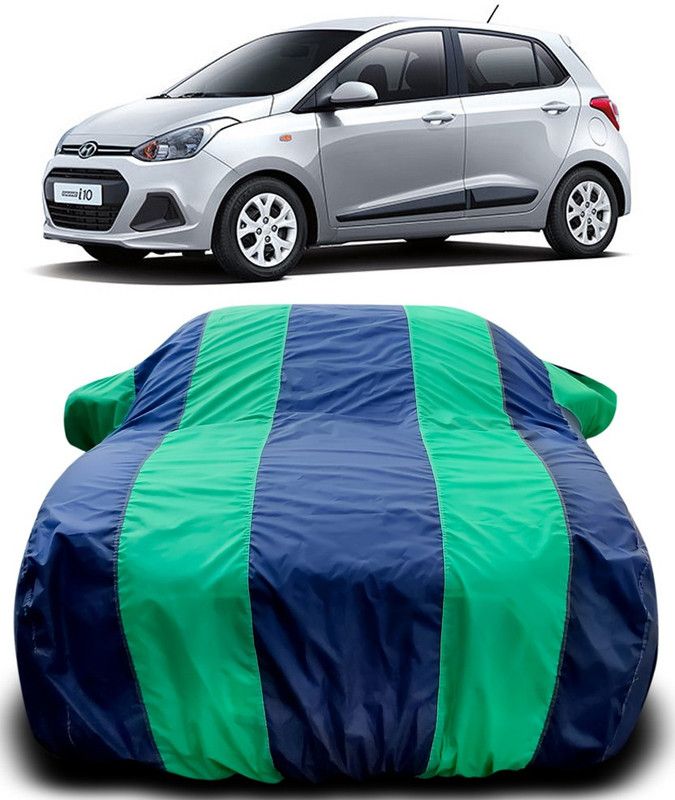 Elegance Car Cover For Hyundai i10 (With Mirror Pockets)  (Blue, Green)