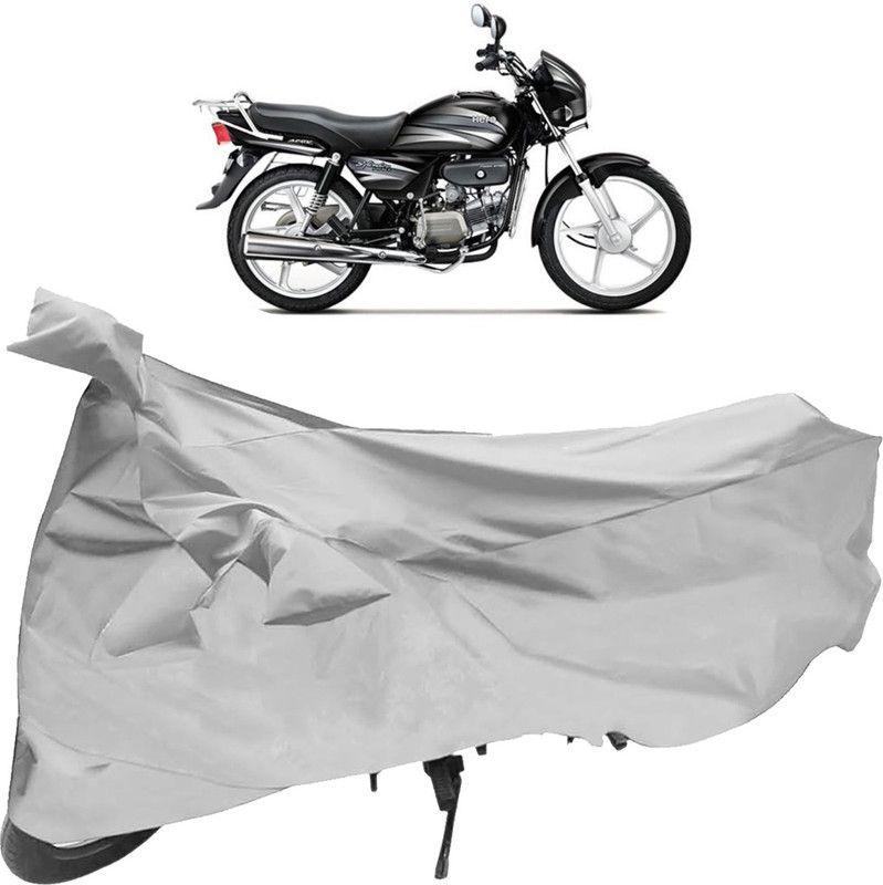 SHOOLIN Two Wheeler Cover for Hero  (Splendor Plus, Silver)