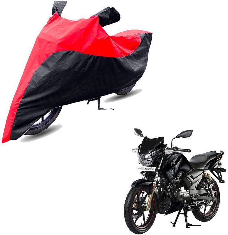 RiderShine Two Wheeler Cover for TVS  (Apache RTR 180, Black, Red)