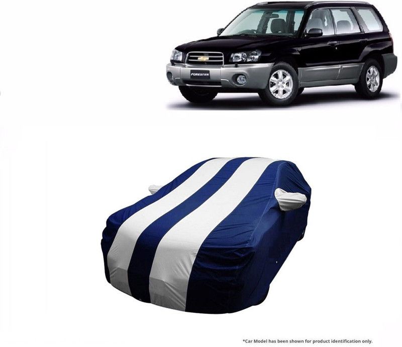 Flipkart SmartBuy Car Cover For Chevrolet Forester (With Mirror Pockets)  (White, Blue)