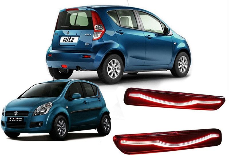 Auto Kite CTF10 Premium Quality Car Led Rear Bumper Drl Brake Light Cat Eye Reflector Car Reflector Light  (Red, Yellow)