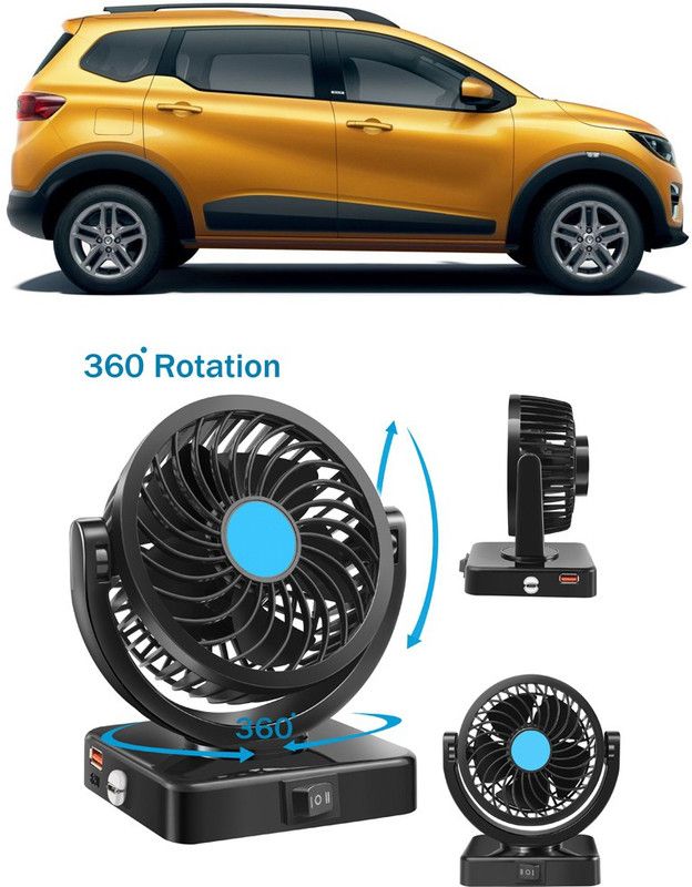 Enfield Works Car Fan With USB Charging 360 Degree Rotatable Fan-477 Car Interior Fan  (12 V)