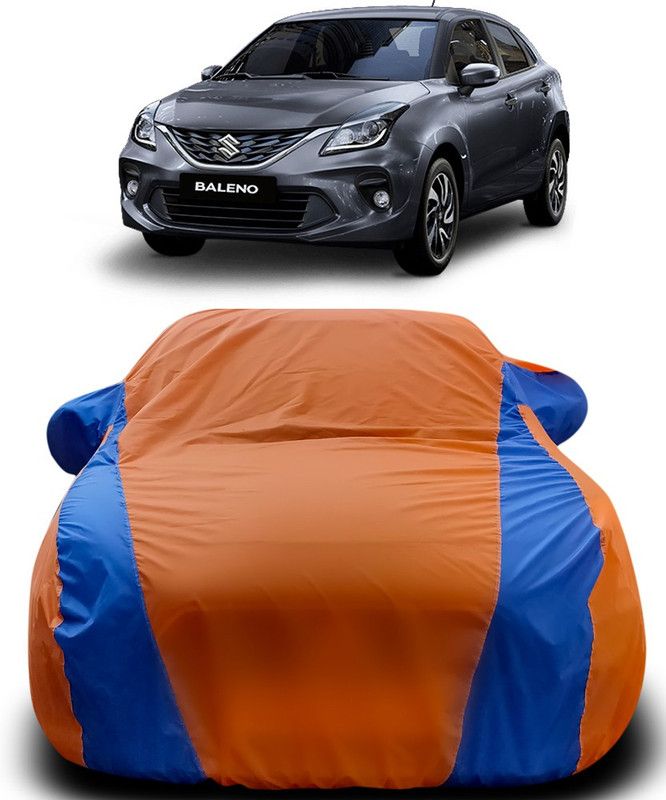 SUNONA Car Cover For Maruti Suzuki Baleno (With Mirror Pockets)  (Orange, Blue)