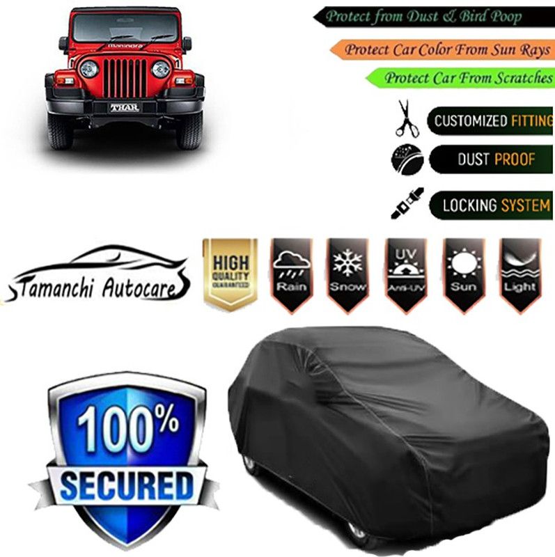 Tamanchi Autocare Car Cover For Mahindra Thar DI 4X4  (Black)