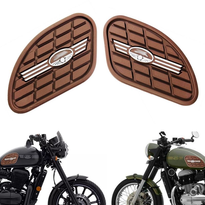 Dhe Best Bike Water Resistant Tank Pad Knee Grip Protector Brown Set of 2 Jawa 42 Bike Crash Guard  (JAWA)