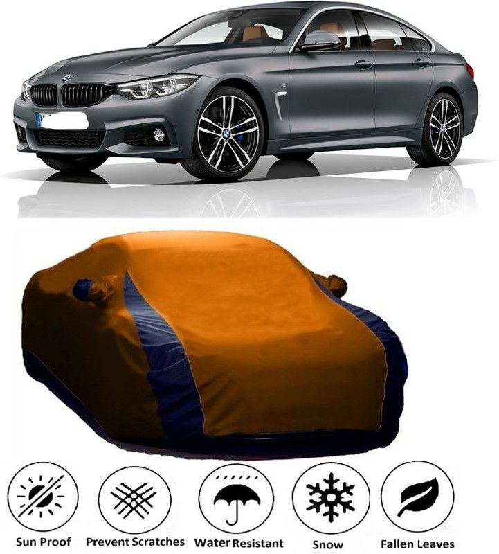 Ascension Car Cover For BMW Gran Coupe (With Mirror Pockets)  (Orange, Blue)