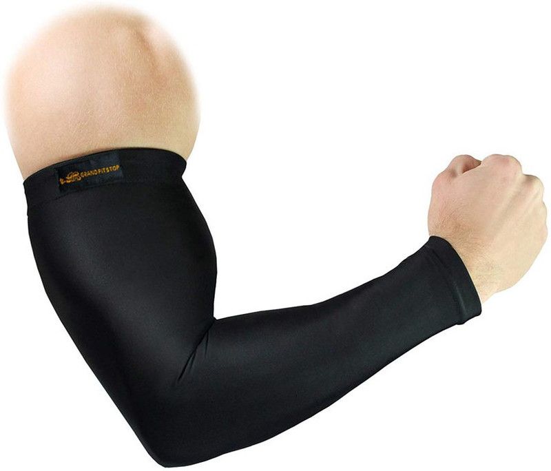 GrandPitstop Polyester Arm Sleeve For Men & Women  (XL, Black)