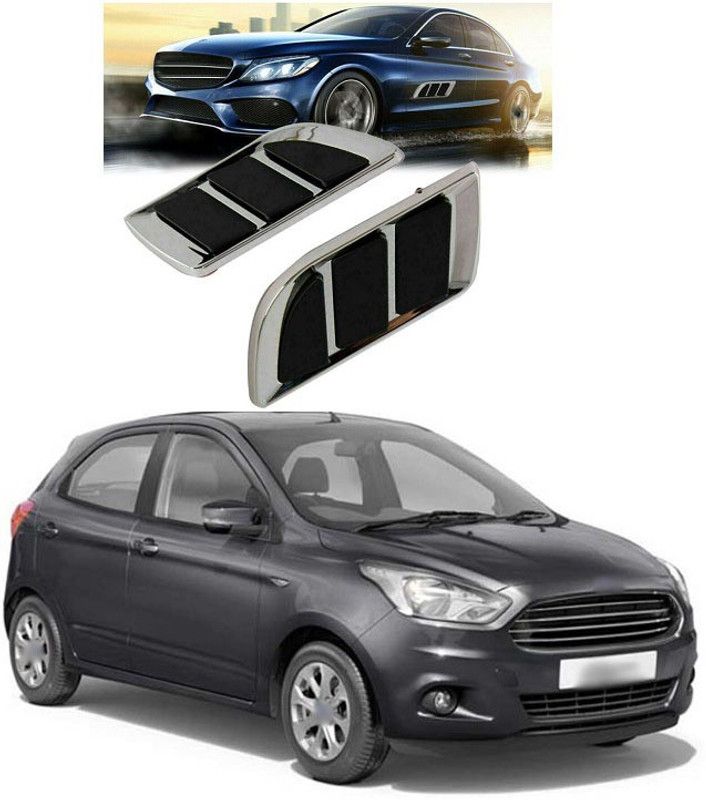 PROEDITION Stainless Steel, Plastic Car Door Guard  (Black, Silver, Pack of 2, Ford, Figo)