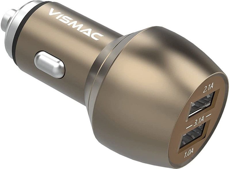 vismac 3.1 Amp Turbo Car Charger  (Gold)