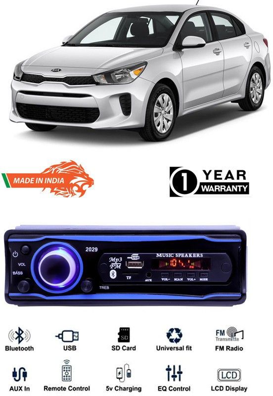 Bluedrum Blue 2029 USB/AUX/SD/BLUETOOTH/FM/MP3 BOOM MASTER STANDARD- B-D235 Car Stereo  (Single Din)