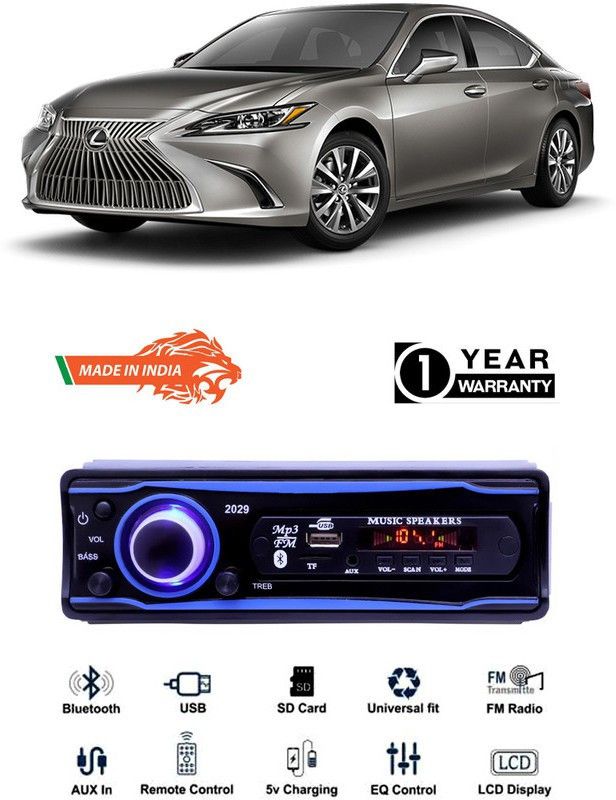 Genipap Blue 2029 USB/AUX/SD/BLUETOOTH/FM/MP3 BOOM MASTER STANDARD- GP255 Car Stereo  (Single Din)