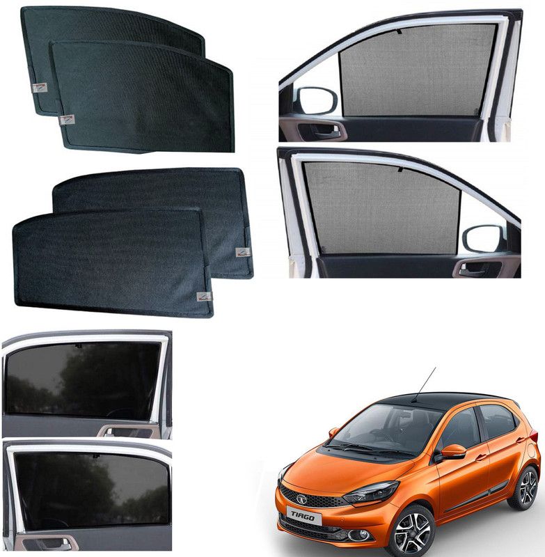 WolkomHome Side Window Sun Shade For Tata Tiago  (Black)