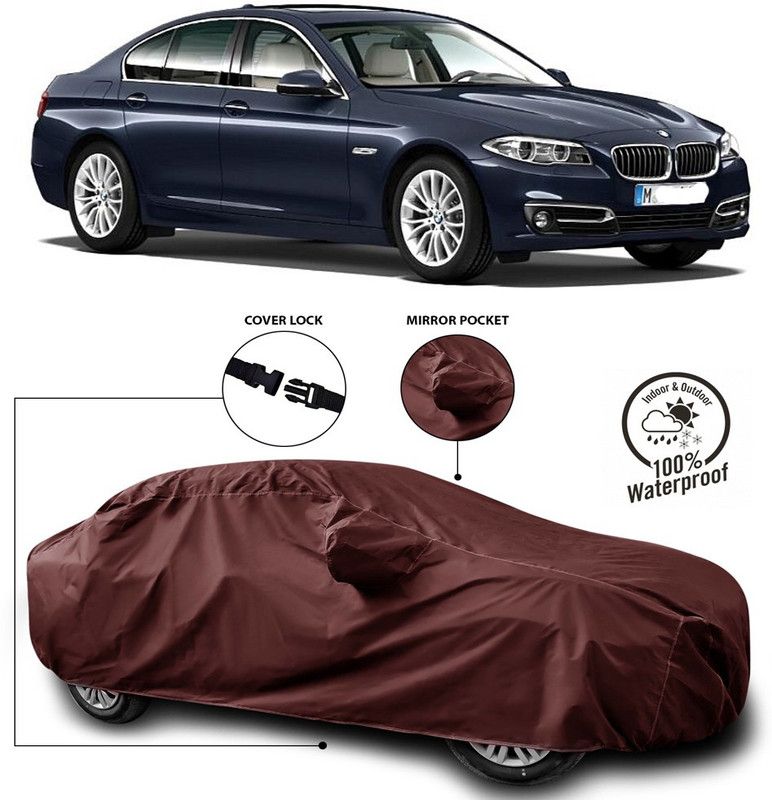 Genipap Car Cover For BMW 520d (With Mirror Pockets)  (Maroon)