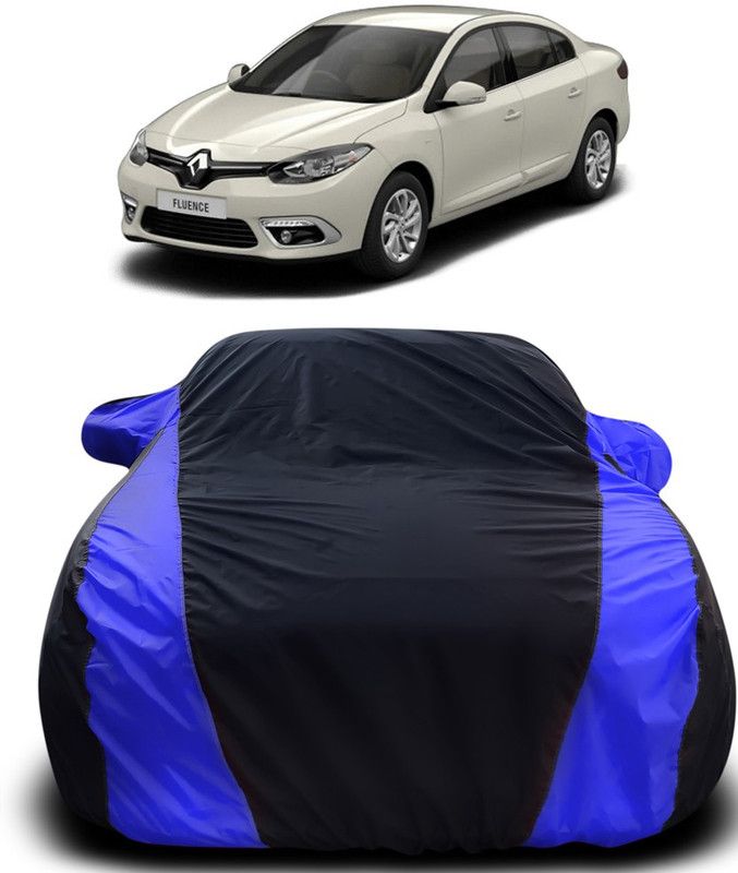 AutoBurn Car Cover For Renault Fluence (With Mirror Pockets)  (Black, Blue)