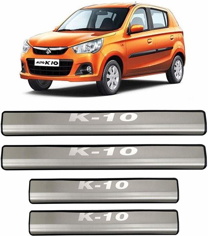 GOODZYLO Steel Scuff Plate for Maruti Suzuki Alto K10 Door Sill Plate