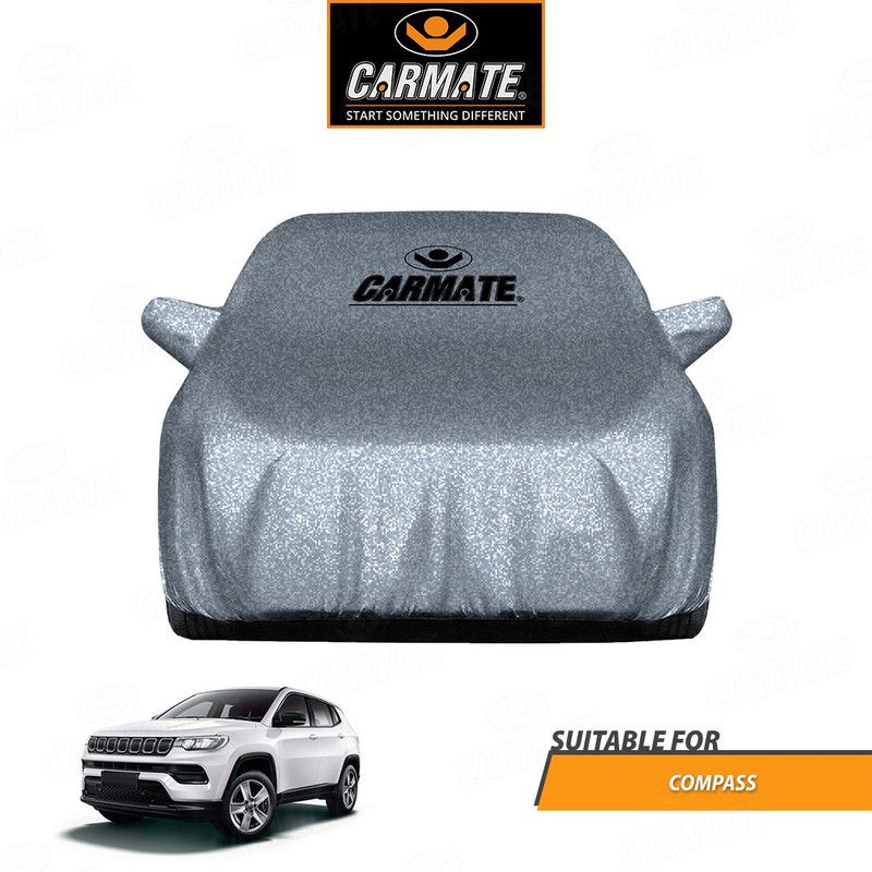 CARMATE Car Cover For Jeep Compass (With Mirror Pockets)  (Silver)