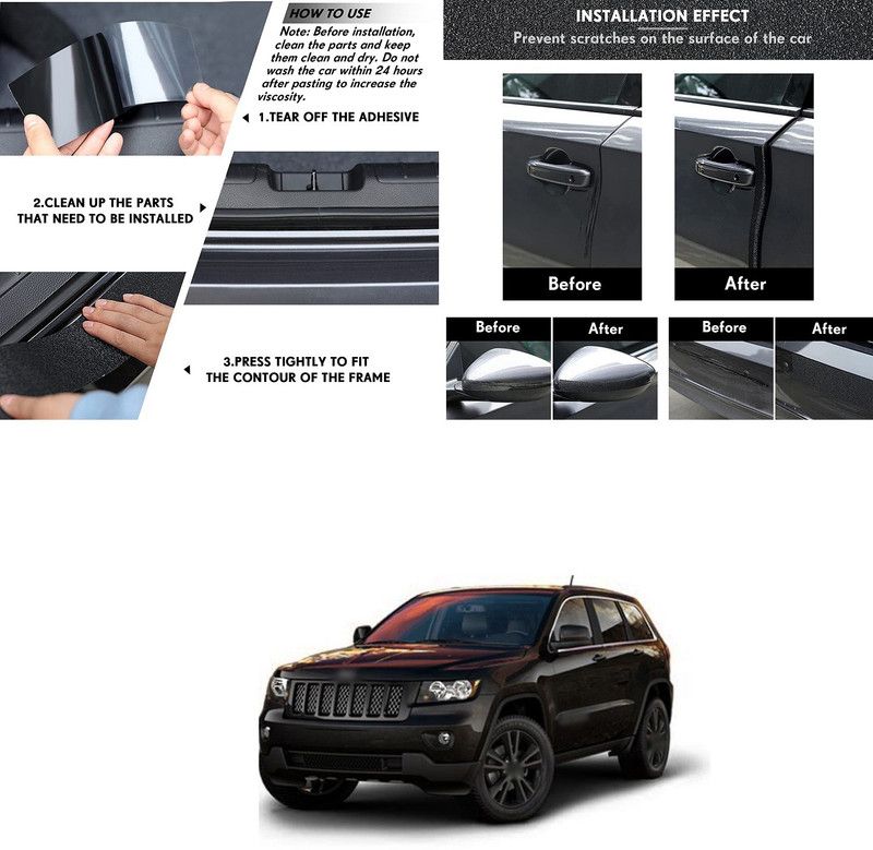 PECUNIA car Edge Door sill Protector, Used for Door Edge/Front and Rear Bumpers, car Anti-Collision Strip, Anti-Scratch Waterproof Tape, Suitable for Most Cars A101 Matte, Glossy, Chrome Hyundai Universal For Car Side Garnish