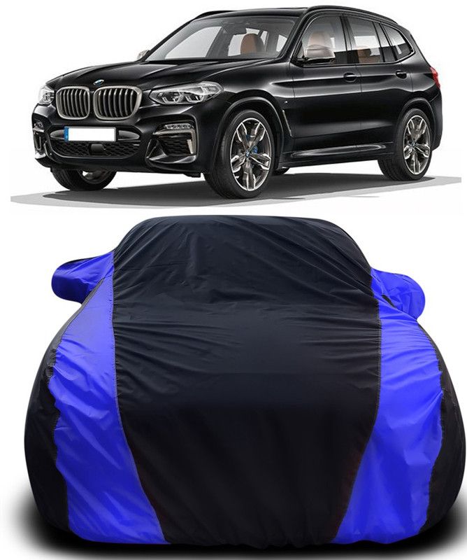Genipap Car Cover For BMW X3 (With Mirror Pockets)  (Black, Blue)