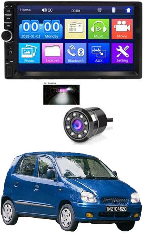 AYW 7 INCH Double Din Car Screen Stereo Media Player Audio Video Touch Screen Stereo Full HD with MP3/MP4/MP5/USB/FM Player/WiFi/Bluetooth & Mirror Link with Back Rear Camera For Old Santro Car Stereo  (Double Din)