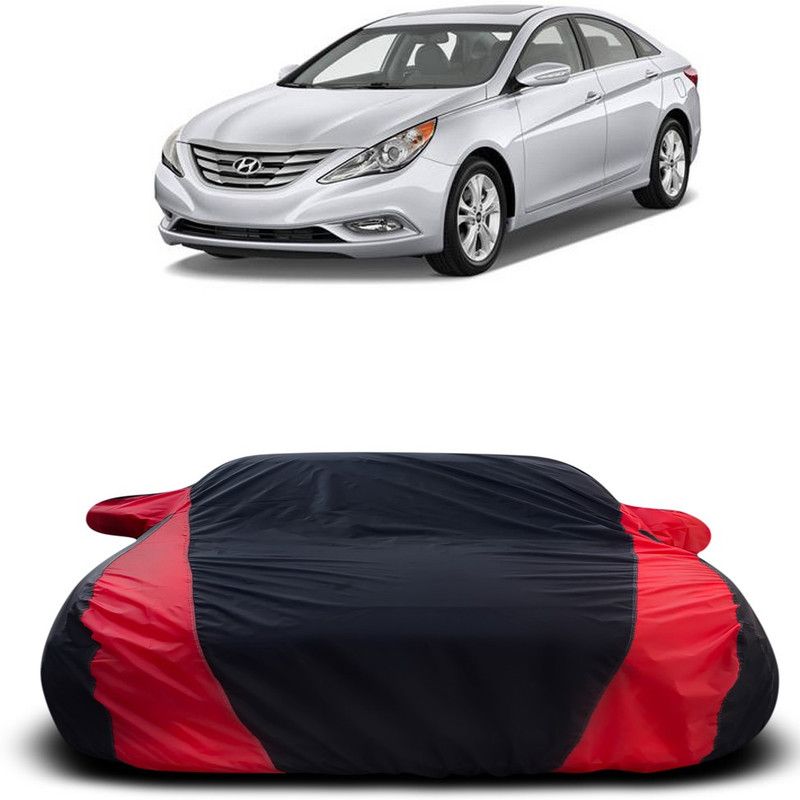Ascension Car Cover For Hyundai Sonata Fluidic (With Mirror Pockets)  (Black, Red)