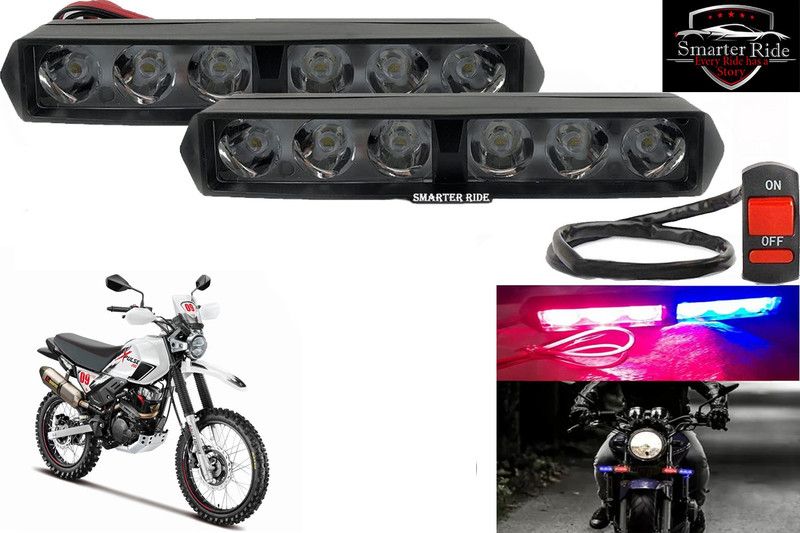 SMARTER RIDE 6 LED Red Blue Flasher Warning Police Strobe LED Light for Hero Xpulse 200 BS6 License Plate Light, Brake Light, Tail Light Motorbike LED for Hero (12 V, 10 W)  (Pulse)
