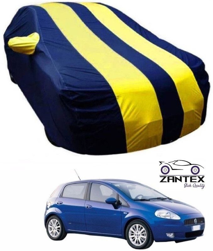 ZANTEX Car Cover For Fiat Grande Punto (With Mirror Pockets)  (Blue, Yellow)