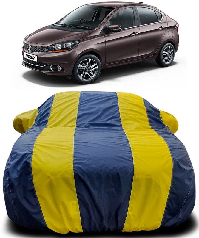 THE REAL ARV Car Cover For Tata Tigor Facelift (With Mirror Pockets)  (Blue, Yellow)