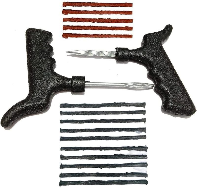 SEAHORSE POLYMERS Tubeless Tyre Puncture Repair Kit with 10 Strips Use for Car and Bike, Tubeless Tyre Puncture Repair Kit